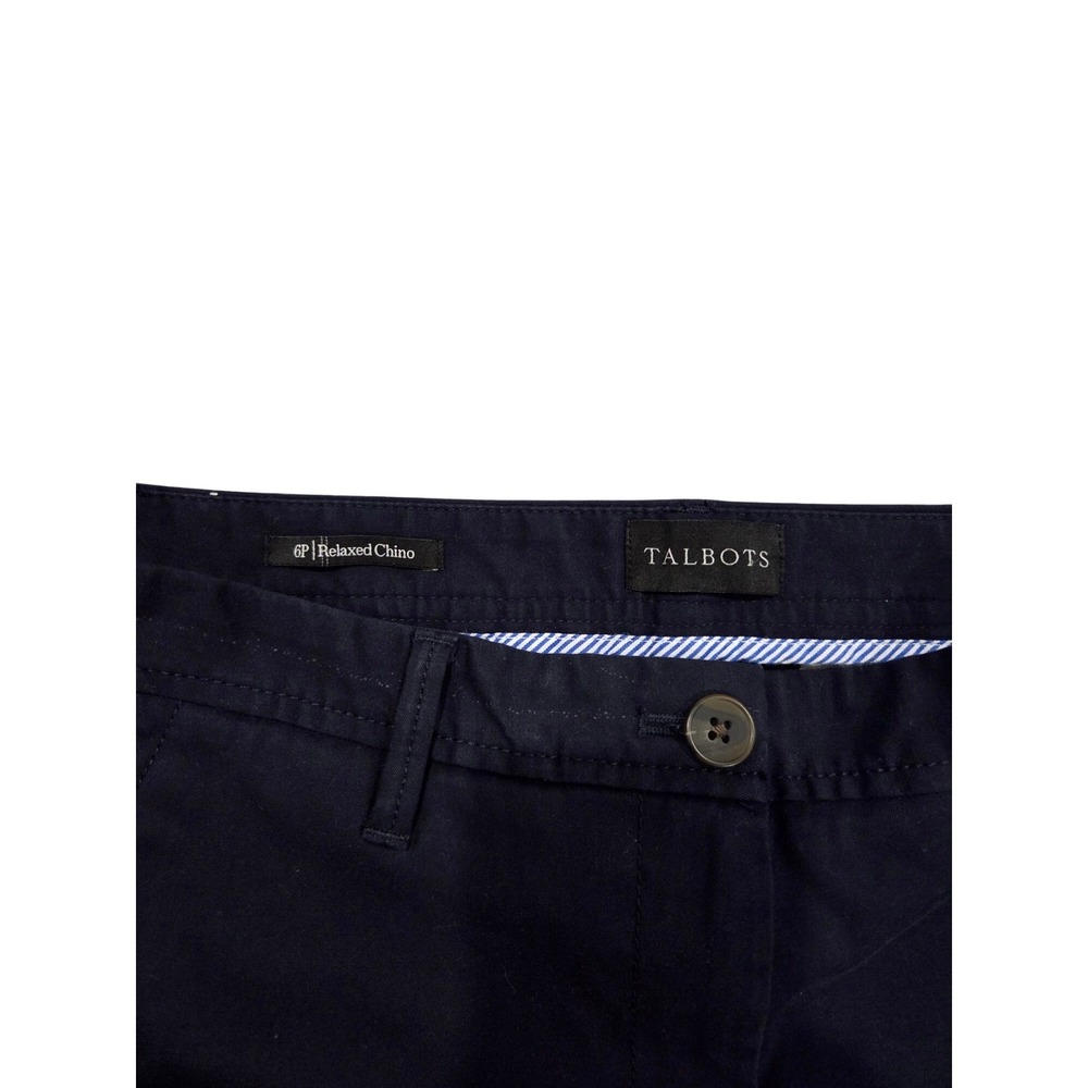 EUC Talbots Relaxed Chino Pants Womens Straight Leg Cropped Trousers Size 6P - Picture 3 of 4